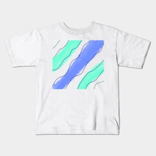 Purple green watercolor abstract art Kids T-Shirt